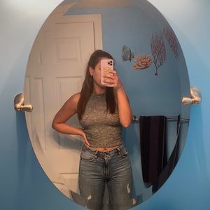 New Gray tank crop top